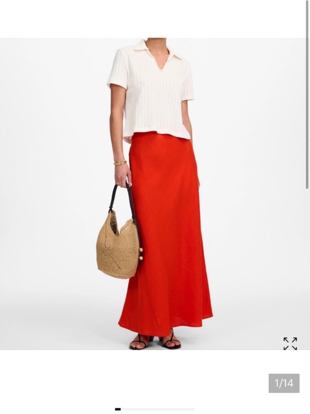 Madewell Women's Bright Red Maxi Skirt